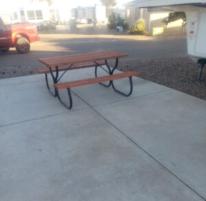 Cement Pads with Picnic Tables